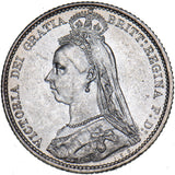 1887 Sixpence (R Over I) - Victoria British Silver Coin - Very Nice