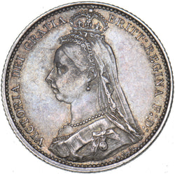 1887 Sixpence - Victoria British Silver Coin - Very Nice