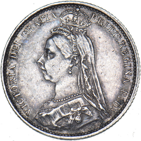 1887 Sixpence - Victoria British Silver Coin - Nice