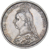 1888 Sixpence - Victoria British Silver Coin - Superb