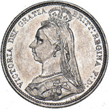 1888 Sixpence - Victoria British Silver Coin - Very Nice