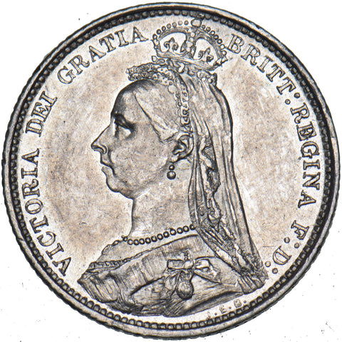 1888 Sixpence - Victoria British Silver Coin - Very Nice