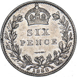 1888 Sixpence - Victoria British Silver Coin - Very Nice