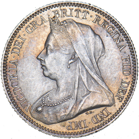 1893 Sixpence - Victoria British Silver Coin - Very Nice