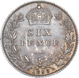 1893 Sixpence - Victoria British Silver Coin - Very Nice