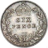1896 Sixpence - Victoria British Silver Coin - Nice