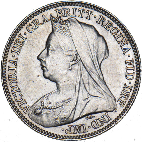 1897 Sixpence - Victoria British Silver Coin - Superb