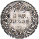 1899 Sixpence - Victoria British Silver Coin - Nice