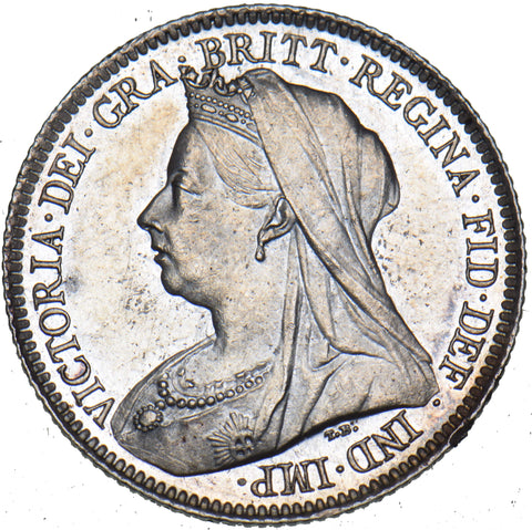 1901 Sixpence - Victoria British Silver Coin - Superb