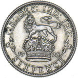 1925 Sixpence - George V British Silver Coin - Very Nice