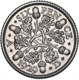 1929 Sixpence - George V British Silver Coin - Very Nice