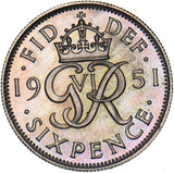 1951 Proof Sixpence - George VI British  Coin - Superb