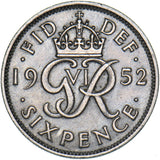 1952 Sixpence - George VI British  Coin - Nice
