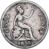 1855 Groat (Fourpence) - Victoria British Silver Coin