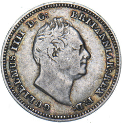 1834 Threepence - William IV British Silver Coin - Nice