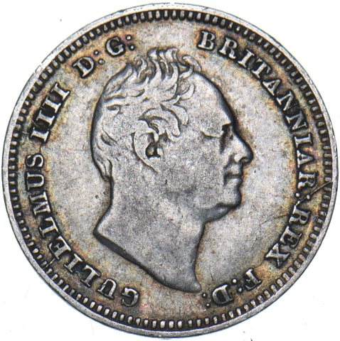1834 Threepence - William IV British Silver Coin - Nice