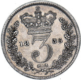 1835 Threepence - William IV British Silver Coin - Very Nice
