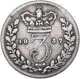 1837 Threepence - William IV British Silver Coin