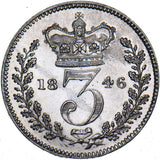1846 Threepence - Victoria British Silver Coin - Superb