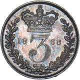 1868 Threepence - Victoria British Silver Coin - Superb