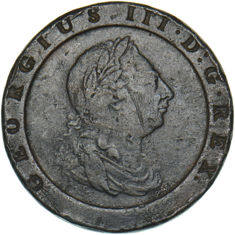 1797 Cartwheel Twopence - George III British Copper Coin
