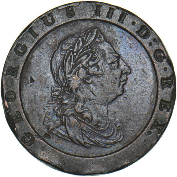 1797 Cartwheel Twopence - George III British Copper Coin - Nice