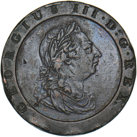 1797 Cartwheel Twopence - George III British Copper Coin - Nice