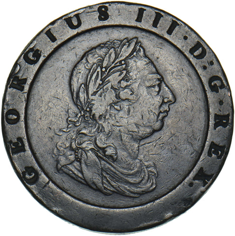 1797 Cartwheel Twopence - George III British Copper Coin - Nice