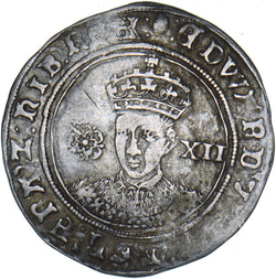 1551-3 Shilling - Edward VI British Silver Hammered Coin - Nice