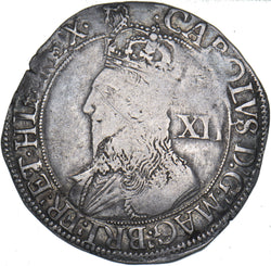 1632-3 Shilling (mm. Harp) - Charles I British Silver Hammered Coin - Nice