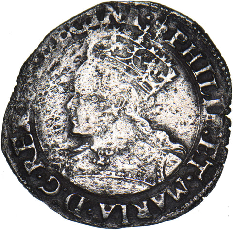 1554-8 Groat - Philip & Mary British Silver Hammered Coin