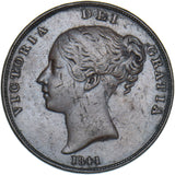 1841 Penny - Victoria British Copper Coin - Nice