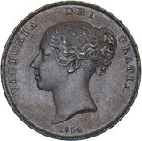 1854 Penny (OT) - Victoria British Copper Coin - Very Nice