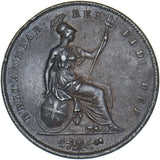 1854 Penny (OT) - Victoria British Copper Coin - Very Nice