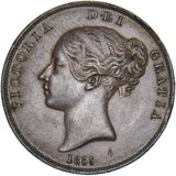1855 Penny (OT) - Victoria British Copper Coin - Very Nice
