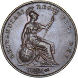 1858 Penny - Victoria British Copper Coin - Very Nice