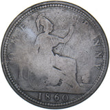 1860 Penny (Rare Gouby A or B) - Victoria British Bronze Coin