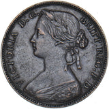 1860 Penny (F10) - Victoria British Bronze Coin - Nice