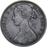1863 Penny - Victoria British Bronze Coin - Nice