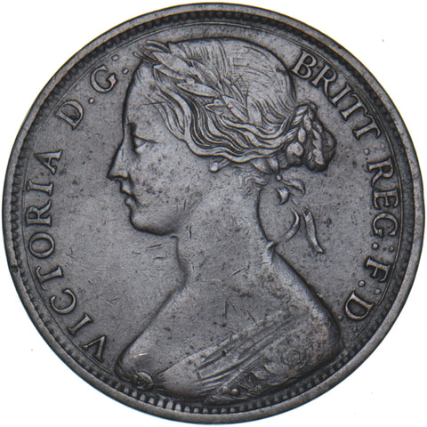 1863 Penny - Victoria British Bronze Coin - Nice