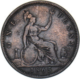 1865 Penny - Victoria British Bronze Coin