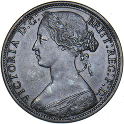 1867 Penny - Victoria British Bronze Coin - Very Nice