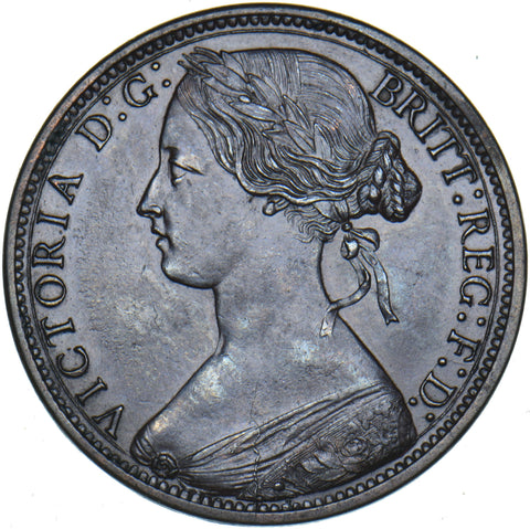 1867 Penny - Victoria British Bronze Coin - Very Nice