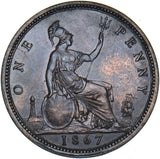 1867 Penny - Victoria British Bronze Coin - Very Nice