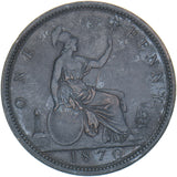 1870 Penny - Victoria British Bronze Coin