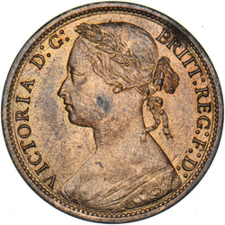 1874 Penny (F70) - Victoria British Bronze Coin - Superb