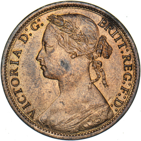 1874 Penny (F70) - Victoria British Bronze Coin - Superb