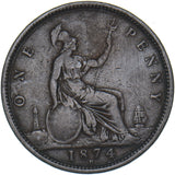 1874 H Penny (F66) - Victoria British Bronze Coin