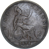 1874 Penny (F78 8+H R12) - Victoria British Bronze Coin