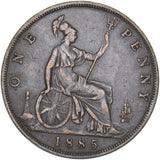 1885 Penny - Victoria British Bronze Coin - Nice